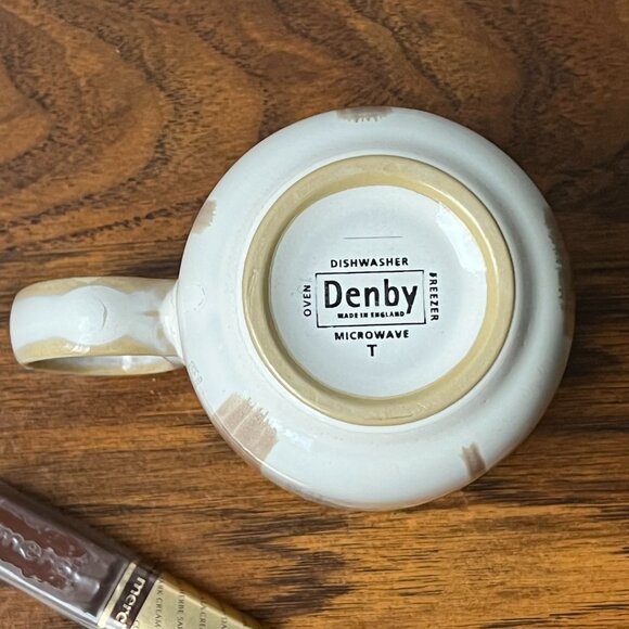 Denby Truffle Layers Mug Coffee Beaker Stoneware Brown Tan Cream Striped England - Picture 10 of 11